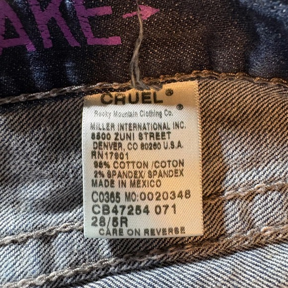 NWOT Cruel Denim‎ Blake Women's Blue Distressed Straight Leg Jeans Size 28 5R - Picture 9 of 11
